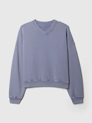 Gap Blue Vintage Oversized  V-Neck Sweatshirt - Image 4 of 5