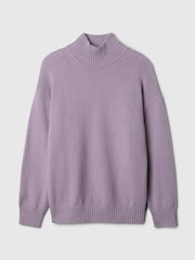 Morado - Suéter de punto acanalado con cuello redondo Cashsoft de Gap - Imagen 5 de 5