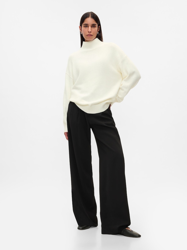 Gap Beige CashSoft Oversized Mock Neck Jumper - Image 3 of 3