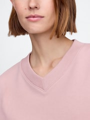 Gap Pink Vintage Oversized  V-Neck Sweatshirt - Image 4 of 5