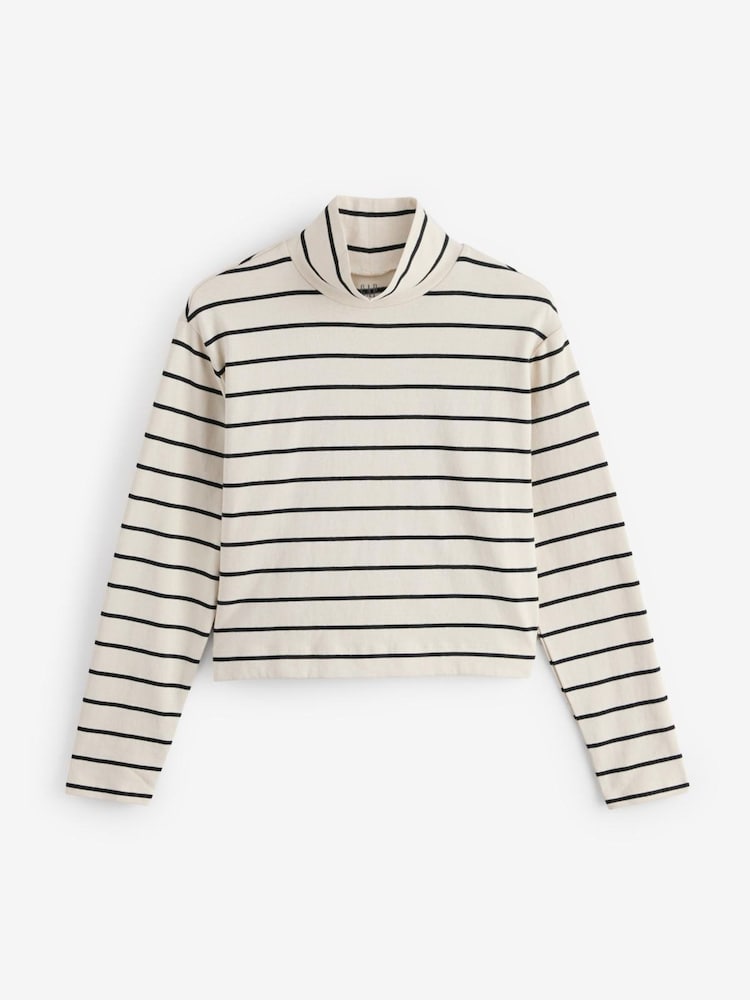 Gap Cream Long Sleeve Heavyweight Jersey Turtleneck Top - Image 1 of 3