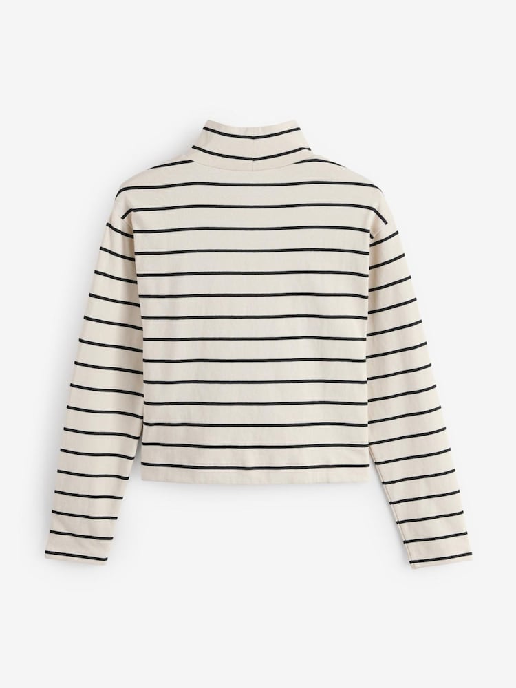 Gap Cream Long Sleeve Heavyweight Jersey Turtleneck Top - Image 2 of 3