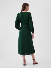Gap Green Satin Empire Midi Dress - Image 2 of 5