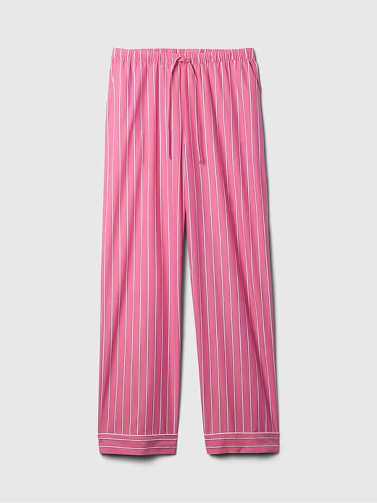 Gap Pink Stripe Trouser Cotton Poplin Pyjama Bottoms - Image 3 of 4