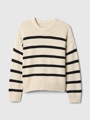 Gap Cream/Navy Blue Stripe Cotton Crew Neck Jumper - Image 4 of 5
