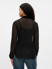 Gap Black Classic Velvet Oversized Shirt - Image 2 of 5