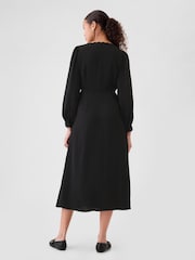 Gap Black Satin Empire Midi Dress - Image 2 of 5