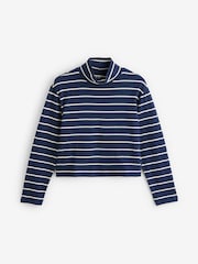 Gap Navy Blue Long Sleeve Heavyweight Jersey Turtleneck Top - Image 1 of 3