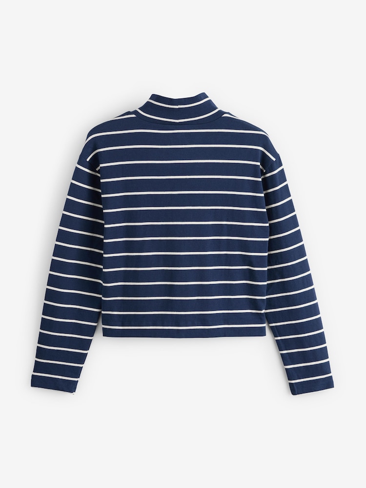 Gap Navy Blue Long Sleeve Heavyweight Jersey Turtleneck Top - Image 2 of 3