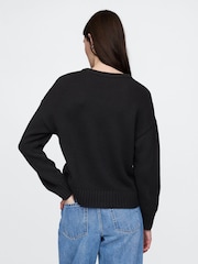 Gap Black Soft Touch Cotton Crew Neck Jumper - Image 2 of 4
