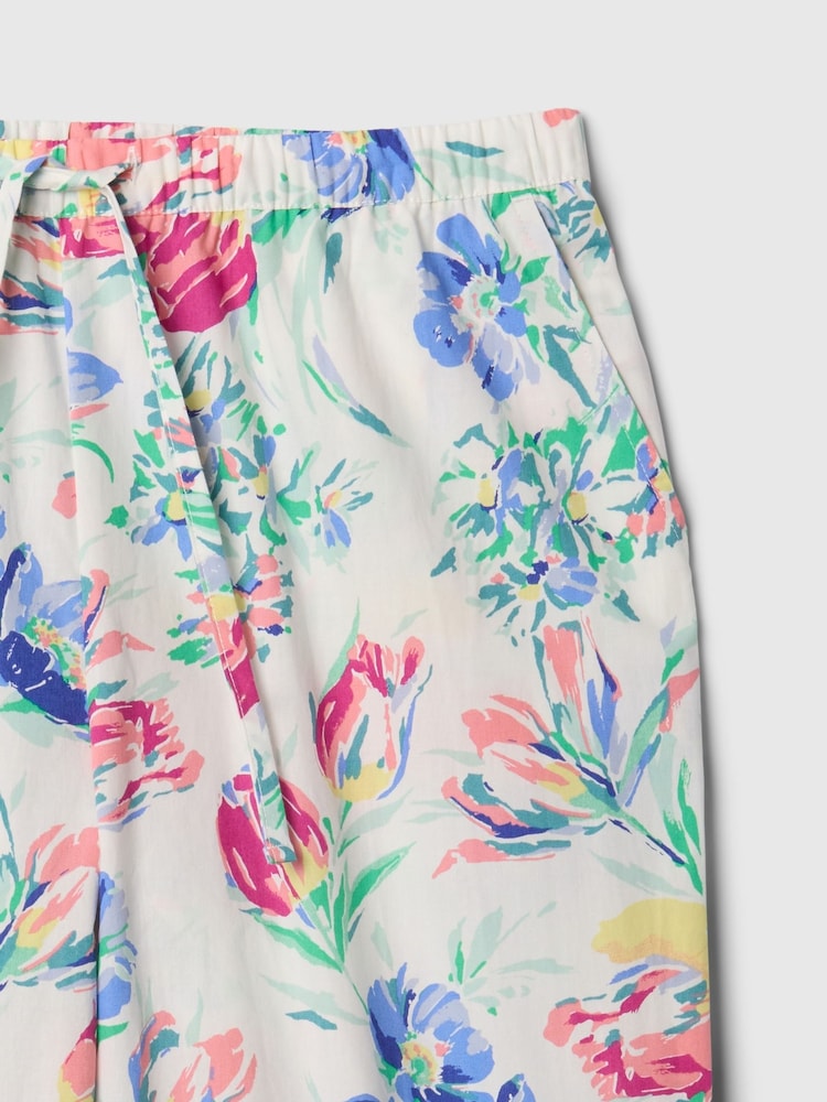 Gap White/Blue Floral Trouser Cotton Poplin Pyjama Bottoms - Image 4 of 4