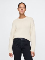 Gap Cream Soft Touch Cotton Crew Neck Jumper - Image 1 of 5