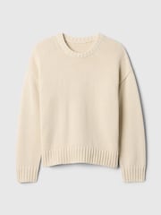 Gap Cream Soft Touch Cotton Crew Neck Jumper - Image 4 of 5