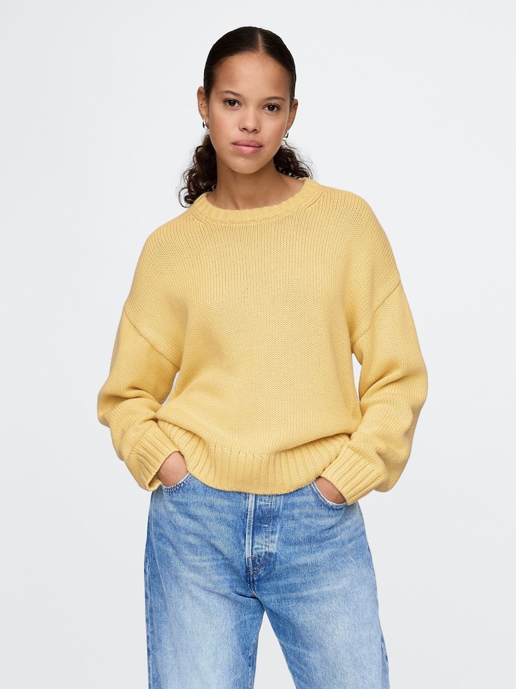 Gap Yellow Soft Touch Cotton Crew Neck Jumper - Image 1 of 5