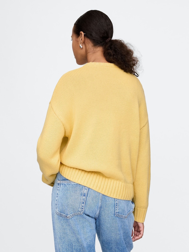 Gap Yellow Soft Touch Cotton Crew Neck Jumper - Image 2 of 5