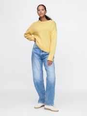 Gap Yellow Soft Touch Cotton Crew Neck Jumper - Image 3 of 5