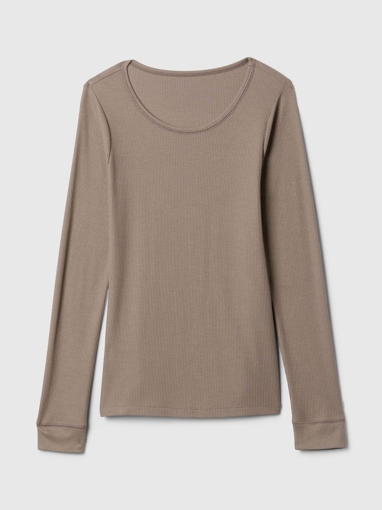 Gap Brown Waffle Pyjama T-Shirt - Image 4 of 4