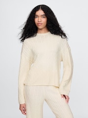 Gap Cream CashSoft Cable-Knit Jumper - Image 1 of 5