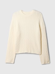 Gap Cream CashSoft Cable-Knit Jumper - Image 4 of 5