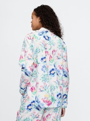 Gap White/Blue Floral Long Sleeve Poplin Pyjama Shirt - Image 2 of 5