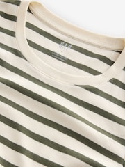Crema de rayas - Camiseta de manga larga con cuello redondo en algodón modal Favoritos de Gap - Imagen 6 de 6