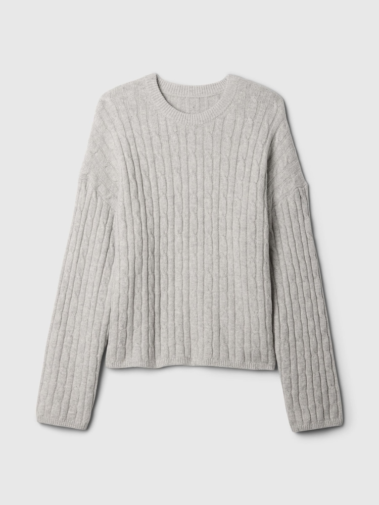 Gap Grey CashSoft Cable-Knit Jumper - Image 5 of 5 Gap Grey CashSoft Cable-Knit Jumper - Image 5 of 5