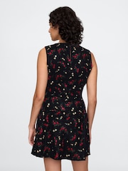Gap Black Floral Velvet Square-Neck Cropped Top - Image 2 of 5