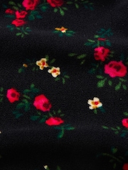 Gap Black Floral Velvet Square-Neck Cropped Top - Image 5 of 5