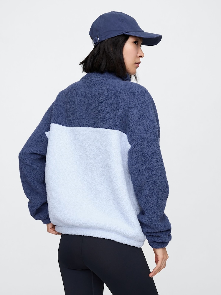 Gap Blue Half Snap Sherpa Fleece - Image 2 of 4