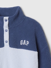 Gap Blue Half Snap Sherpa Fleece - Image 4 of 4