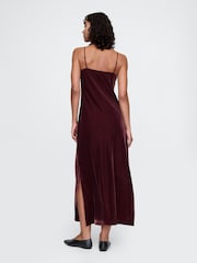 Gap Red Velvet Midi Slip Dress - Image 2 of 5