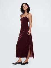 Gap Red Velvet Midi Slip Dress - Image 4 of 5