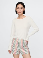 Gap White Waffle Pyjama T-Shirt - Image 1 of 3