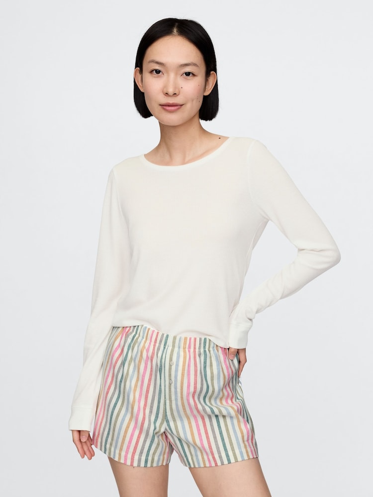 Gap White Waffle Pyjama T-Shirt - Image 1 of 3