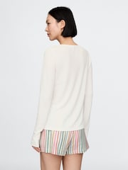 Gap White Waffle Pyjama T-Shirt - Image 2 of 3