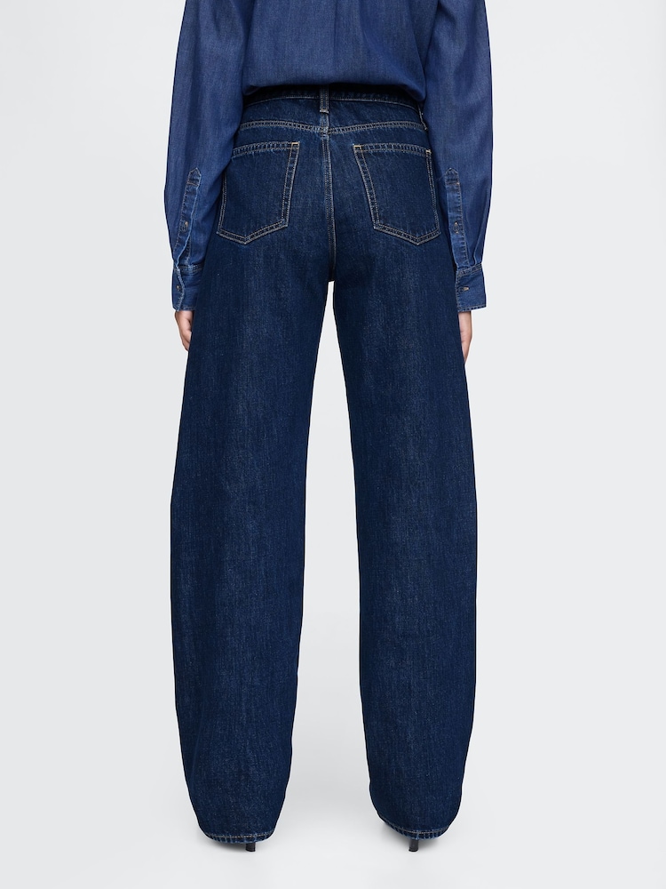Gap Dark Indigo Blue High Waisted Barrel Jeans - Image 2 of 9