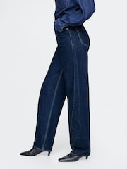 Gap Dark Indigo Blue High Waisted Barrel Jeans - Image 3 of 9