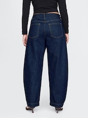 Gap Dark Indigo Blue High Waisted Barrel Jeans - Image 6 of 9