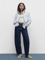 Gap Dark Indigo Blue High Waisted Barrel Jeans - Image 7 of 9