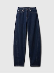 Gap Dark Indigo Blue High Waisted Barrel Jeans - Image 8 of 9