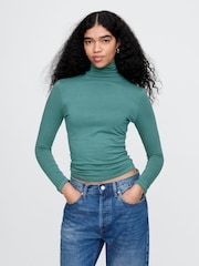 Gap Green Featherweight Turtle Neck Long Sleeve Top - Image 1 of 5