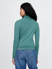 Gap Green Featherweight Turtle Neck Long Sleeve Top - Image 2 of 5