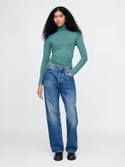 Gap Green Featherweight Turtle Neck Long Sleeve Top - Image 3 of 5