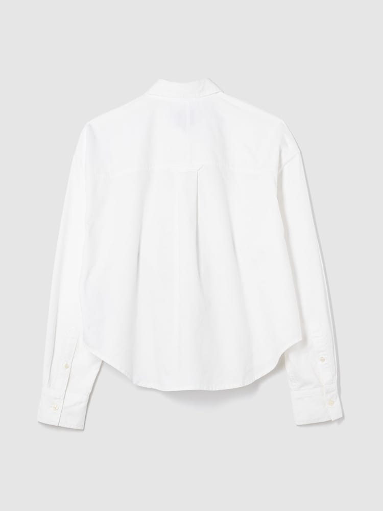 Gap White Organic Cotton Poplin Cropped Oversized Shirt - Image 2 of 4