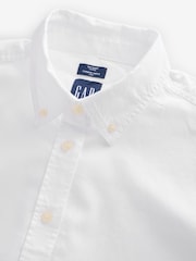 Gap White Organic Cotton Poplin Cropped Oversized Shirt - Image 3 of 4