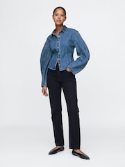 Gap Blue Barrel-Sleeve Denim Shirt - Image 3 of 5