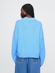 Gap Blue CashSoft Oversized V-Neck Jumper - Image 3 of 6