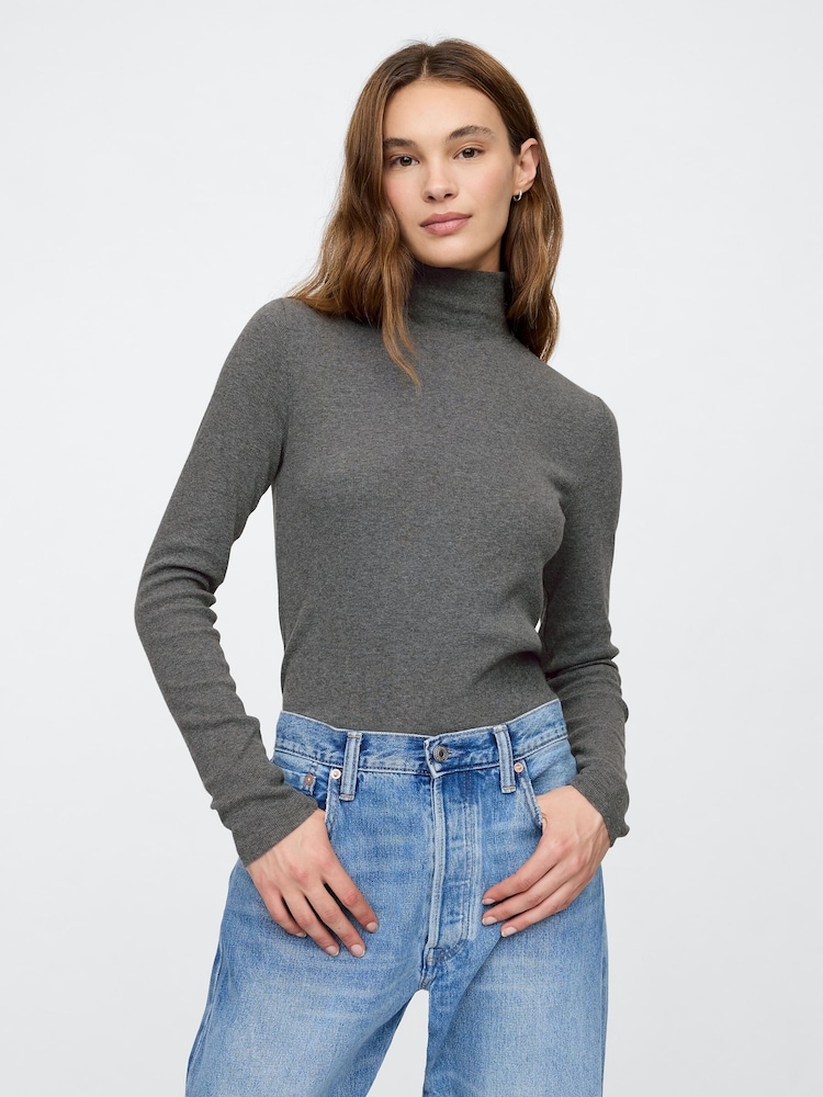Gap Grey Long Sleeve Turtle Neck Top - Image 1 of 5