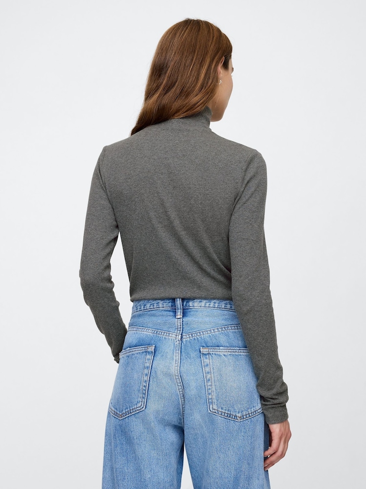 Gap Grey Long Sleeve Turtle Neck Top - Image 2 of 5