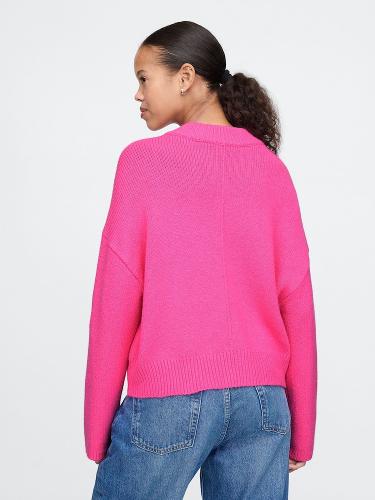Roze - Gap CashSoft oversized V-hals trui - Image 3 of 5